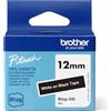 Brother Btag-335 | Nastro originale per etichettatrici PTN10 PTN20, PTN25BT | Bianco su Nero | Ampiezza 12 mm | Lunghezza 4 m