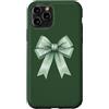 Coquette Aesthetic Green Bows & Ribbons Custodia per iPhone 11 Pro Fiocco Verde Menta Verde Scuro Coquette Nastro Ragazze