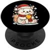 polar bear winter santa hat bauble snow Carino orso polare invernale con cappello di Babbo Natale PopSockets PopGrip Adesivo