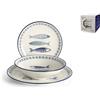 H&H Sardinas Servizio Piatti In Stoneware - Set 18 Pz