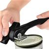 Anicy Apriscatole Manuale - Apriscatole Professionale, Apriscatole Senza Bordi Taglienti, Design Ergonomico Antiscivolo Con Bordo Liscio, 20 * 6 * 4 cm, nero