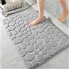 AMFUN Tappeto da bagno in Flanella, Tappeto Bagno Assorbente, Tappetino Antiscivolo Doccia per il bagno e il soggiorno, 40 x 60 cm, Assorbente, Lavabile, Grigio