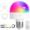 Fynokst Wiederaufladbare Glühbirne mit Fernbedienung, E14 Dimmbare RGB Farben LED Glühbirne mit Batterie, 6W Touch Control Akku Glühbirne Mit Timing-funktion, mit 3 Farbtemperaturen + 12 RGB 1 Pack