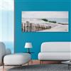 BUBOLA&NAIBO Dipinto su tela Spiaggia, bianco, azzurro 65 x 150 cm