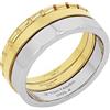 TOM TAILOR - Anello da Donna in Acciaio inox - Placcato Oro/Dorato - Design Triplo Bicolore - TT-R0025