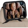 LIONELO Sett Grande Specchietto retrovisore per controllo Bambini in seggiolino auto montare sul poggiatesta auto, Sicuro per bambini, Infrangibile, Ampio Angolo Di Visione, Adatto a qualsiasi