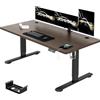 JUMMICO Scrivania Regolabile in Altezza Elettrica 140x70 cm, Scrivania Ergonomica Seduta in Piedi con Vassoio per Cavi e Porta USB, Scrivania per Computer Ufficio, Noce e Nero
