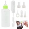 Monozoz Kit biberon per cuccioli - Kit biberon per gatti di piccola taglia - Mangiatoia per animali di piccola taglia, capezzolo con biberon per cuccioli e gattini