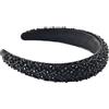 Daleweo Cerchietto Capelli Donna Strass Largo Dettagli Con Perline Nere Accessori Per Capelli Luccicante Comodo Da Indossare Accessori Per L'Abbigliamento Donna Nero