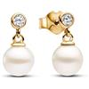 Pandora Timeless - Anello placcato in oro 14k con perle coltivate d'acqua dolce trattate bianche