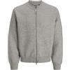 JACK & JONES Knit Zip Jcoscope Bomber in Maglia con Cerniera, Grigio Chiaro, S Uomo
