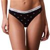 Calvin Klein Donna Perizoma Brazilian con Fascia con Logo, Nero (Diamond Logo Shoreline/Blue Descent), M