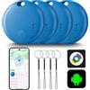 ZIXUANFO Bluetooth Tracker 4er-Pack per Android, Tag di localizzazione compatibile con Google,s Find My Device, Tracker per chiavi, Tracker per bagagli per valigie zaini portafogli