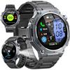 Jugeman Smartwatch Uomo GPS, 1.43" AMOLED Militari Orologio Smartwatch con Chiamate Bluetooth, 5 ATM Smart Watch con Sonno/Cardiofrequenzimetro/Torcia/Bussola, 160+ Sportive Fitness Tracker per Android iOS