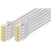 DIGITUS Cavo LAN Cat 6A - 0,25 m - 10 pezzi - S/FTP schermato - 10 Gbit/s - 500 MHz - PoE++ - AWG 26/7 - LSZH - Cavo di rete RJ45 - Compatibile con Cat6 e Cat7 - Grigio