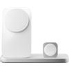 Nomad Stand One Max V4 MagSafe Qi2.2 Caricabatterie 25W I 3 in 1 Wireless Charger per iPhone, Apple Watch & AirPods I Silver
