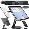 Aioopro Supporto di ricarica wireless magnetico 2 in 1 per iPad Pro 12.9 e iPad Air 13 (M3/M2) con supporto per telefono MagSafe per iPhone 17-12, supporto da tavolo regolabile in alluminio multi-angolo per