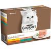 Gourmet Gold Mousse con pollo, salmone, rognone, coniglio umico per gatto 2 confezioni (96 x 85 g)
