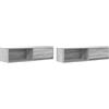 Mhdvray Set di 2 mobili per TV grigio Sonoma, 100 x 31 x 25,5 cm, in legno, sospeso, montaggio a parete, moderno, con cassetto
