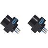 A2ZWORLD Adattatore Multipresa da Viaggio Spina Piccola 10A con 2 Prese 10A 2P+T e 1 Presa Universale 10A/16A (2 Pezzi, Nero)