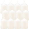 HS Candle - Candele di cera, a colonna, avorio, Ø 4 cm x 6 cm (12 pezzi), in diversi colori, prodotte in UE, candele a pilastro, in cera