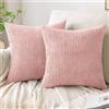AMFUN Copricuscini in Velluto, 2 Pezzi Federe Cuscini 40x40cm, Velluto Copricuscini con la Cerniera Invisibile, Decorativi Federa per Cucina Sedia Soggiorno Camera da Letto, Rosa