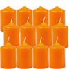 HS Candle - Candele di cera, a colonna, ocra, Ø 4 cm x 6 cm (12 pezzi), in diversi colori, prodotte in UE, candele a pilastro, in cera