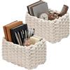 Mujiluxe Cestino portaoggetti,Cestino bagno,Dimensioni: 19x15x12 cm, 2 Pezzi, Bianco | Ideale per riporre articoli da toeletta, calzini e prodotti per la cura della pelle in bagno, nell'armadio e sulla toeletta