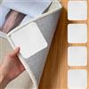 AMFUN Tappeto Gripper, 4 pinze Antiscivolo e Riutilizzabili Tappeto Gripper, Anti-Arriccia Moquette Fissa Angoli, per tappeti bifacciali su Pavimenti Legno e Piastrelle (Piazza, Bianco)