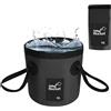 Huamirra Secchio Pieghevole, Contenitore Portatile per Acqua, Secchio Pieghevole Multifunzionale, Contenitore dell'Acqua per la Pesca-Campeggio-Giardinaggio, 12 L, Nero