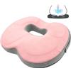 GBKDQQ Cuscino ortopedico, anti-decubito, per sedia da ufficio, ergonomico, per alleviare il coccige, emorroidi, fianchi, cuscino per divano, ufficio, auto, sedia a rotelle, rosa+grigio chiaro
