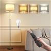 YICAIZI Lampada da Terra ad LED - 12W Piantana da Lettura Regolabile con Telecomando & LED E27 per Soggiorno, Cordone a strappo, 3 Temperature di Colore, Camera da Letto, Ufficio - Oro Nero