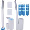 UNVWQDD Set da 2 Scopino WC Usa e Getta 54 Testine di Ricambio, Scopino Bagno WC