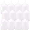 HS Candle - Candele di cera, a colonna, bianco, Ø 4 cm x 6 cm (12 pezzi), in diversi colori, prodotte in UE, candele a pilastro, in cera