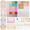 JHWELRG Set di perline fai da te per braccialetti, 24 pezzi, 3 mm, con perline di legno e lettere dorate, per ragazze e adulti, idea regalo per vacanze di Natale, compleanno