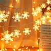 AUAUY Luci Stringa Fiocco Di Neve, 6M 40 LED Catena, Bianco Caldo