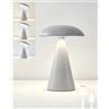HARPER LIVING Lampada da tavolo ricaricabile, a forma di fungo con tocco magnetico per comodino, dimmerabile e 3 colori, lampada da scrivania LED portatile a batteria per camera da letto, soggiorno