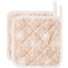 Millstore Set 2 presine da cucina rosa salmone Posy Cosy in cotone 17x17 cm, Made in Italy, stampa digitale, tessuto morbidissimo 100% cotone, lavaggio max 30°C
