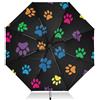 RPLIFE Ombrello colorato con impronte di zampe di cane nero per pioggia, leggero e resistente, ombrello automatico per donne, ombrelli da viaggio per pioggia e sole