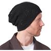CHARM Berretto Uomo Estivo A Maglia Fine, Cappello da Donna in Cotone al 100%, Slouchy Beanie Leggero E Arioso Fatto A Mano Nero