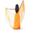ZHGAOG Velo per danza del ventre in chiffon leggero sciarpa per danza del ventre sciarpa per danza del ventre sciarpa con paillettes finiture oro scialli veli, Arancione, 250x120 cm/98.4×47.2 in