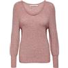 Only Maglione a Maglia Lungo con Scollo a V, Rosa (Dusty Rose), S