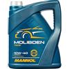 MANNOL Olio motore MOLIBDEN 10W-40 Olio parzialmente sintetico 5 L Compatibilità con PEUGEOT 206 2 volumi/Coda spiovente 2A/C 307 3A/C, RENAULT Clio 2 BB0/1/2, CB0/1/2, VW Golf 4 Hatchback 1J1