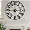 LEIKE Grande orologio da parete - 45,7 cm retrò casa colonica silenzioso senza ticchettio a batteria per interni ed esterni, orologio decorativo da parete in metallo nero per soggiorno, sala da