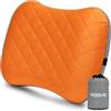 YISSVIC Cuscino Gonfiabile Campeggio con Federa Rimovibile, Cuscino da Viaggio Gonfiabile Ultraleggero Portatile Pieghevole per Campeggio/Trekking/Viaggio/Spiaggia/Volo Aereo (Arancione)