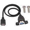 zdyCGTime USB 3,1 Front Panel Intestazione a USB 3,0 tipo A Femmina cavo tipo di montaggio pannello,Doppio bloccaggio a vite a cavo dati USB3,0 standard Tipo di montaggio a pannello.(0,5M)