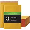 Quality Park Large Bubble Mailers, buste di spedizione 10,5 x 15 pezzi, buste imbottite in carta kraft marrone resistente, chiusura staccabile, 25/scatola (QUA85763)