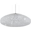 EGLO Lampadario Neoclassico Clemente grigio paralume cromo 3x E27 Ø54cm EGLO