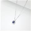 Gioielli di Valenza Collana contorno oro bianco 18k con zaffiro blu e diamanti