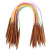 Hztyyier Aghi Anulari Doppi Carbonizzati per Tubi di Plastica Multicolore per Lavorare a Maglia18 Misure: 2 Mm - 10 Mm(60CM), Set di Ferri da Maglia Circolari in Bambù da 18 Pezzi Knitting Tools